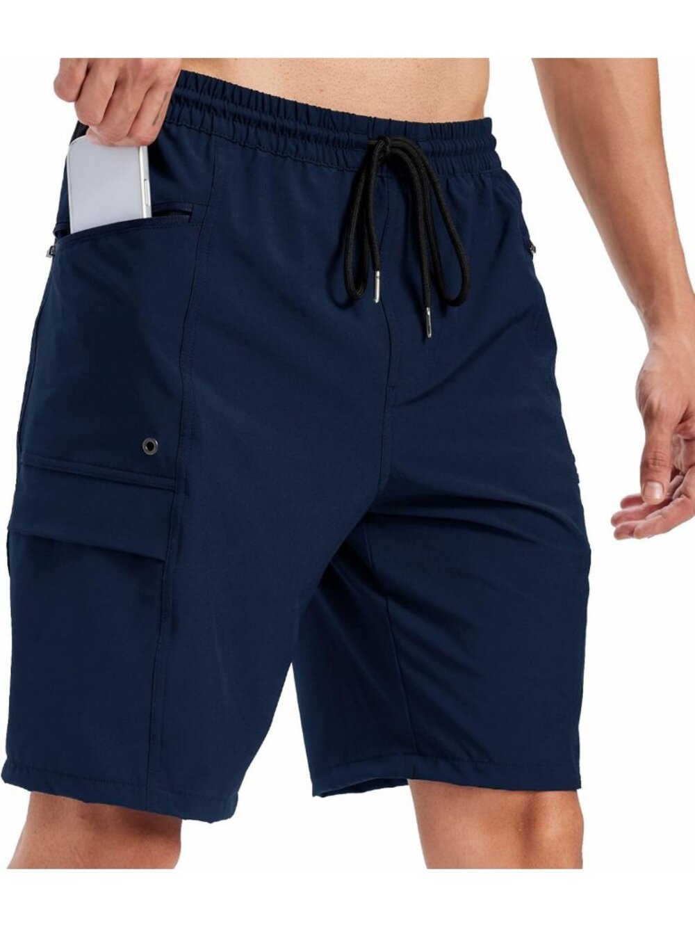 Men's Quick-Dry Swim Trunks with Compression Liner & Zipper Pockets, Casual